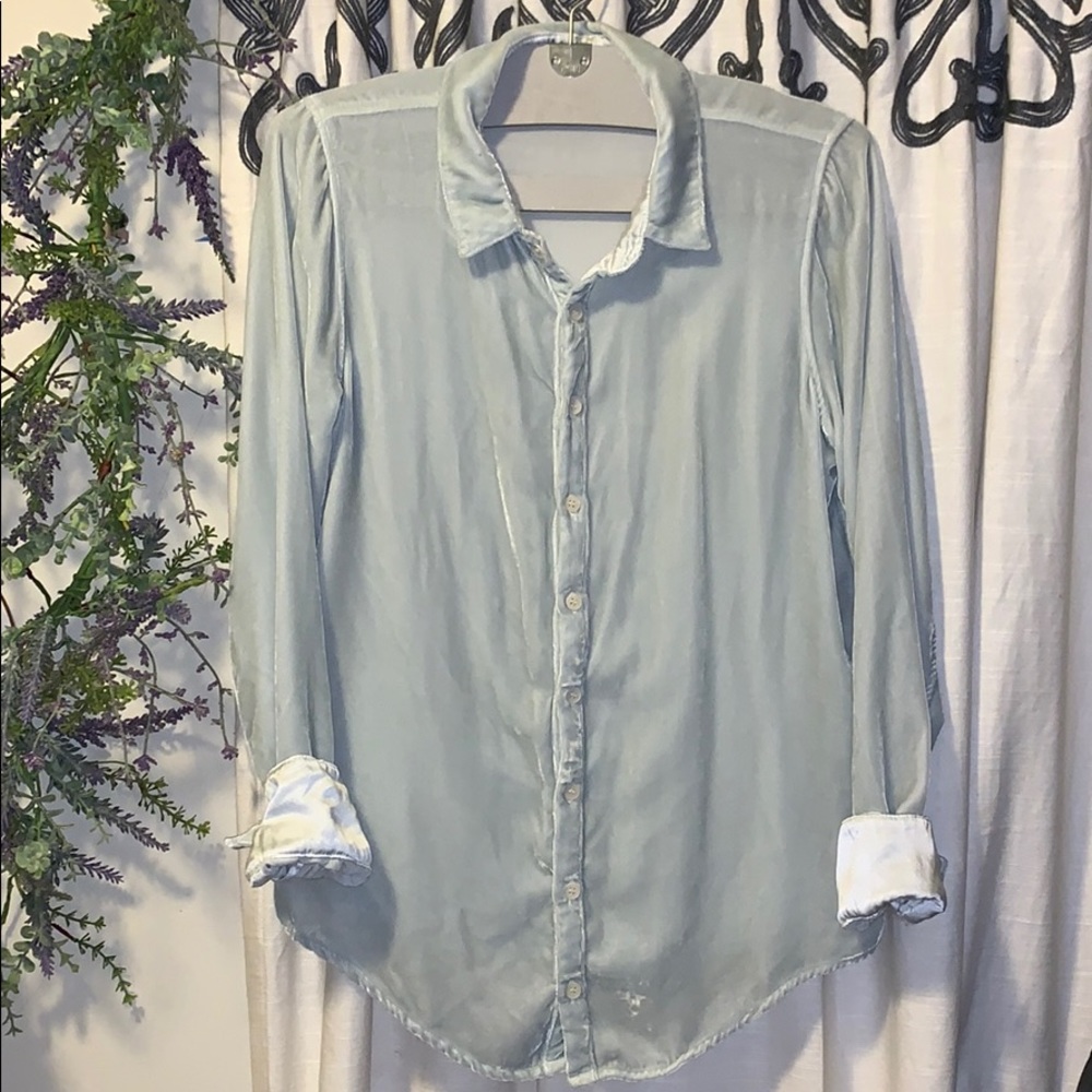 CP•Shades Crushed Velvet Button Down
